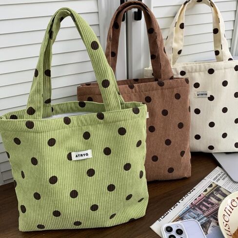 Cute Spot Print Tote Bag Versatile Lightweight Reusable Shoulder Bag for Daily Work Shopping Casual Outfits in Saudi Arabia