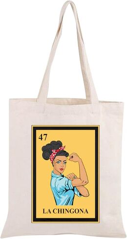 JXGZSO Mexican Gift La Mexican Shoulder Bag Mexican Lottery Tote Bag Latina Gift Lottery Lover Gifts in Saudi Arabia
