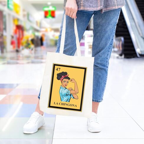 JXGZSO Mexican Gift La Mexican Shoulder Bag Mexican Lottery Tote Bag Latina Gift Lottery Lover Gifts in Saudi Arabia