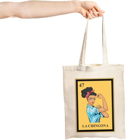 JXGZSO Mexican Gift La Mexican Shoulder Bag Mexican Lottery Tote Bag Latina Gift Lottery Lover Gifts in Saudi Arabia