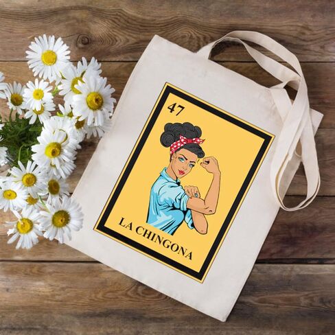 JXGZSO Mexican Gift La Mexican Shoulder Bag Mexican Lottery Tote Bag Latina Gift Lottery Lover Gifts in Saudi Arabia