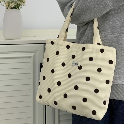 Cute Spot Print Tote Bag Versatile Lightweight Reusable Shoulder Bag for Daily Work Shopping Casual Outfits in Saudi Arabia