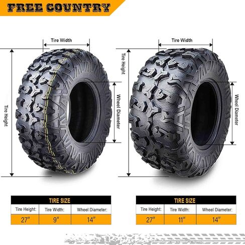 FREE COUNTRY 8PR Premium ATV/UTV Tires 27x9x14 & 27x11x14 fit 16-20 Honda PIONEER 1000 LE/5 LE in Saudi Arabia