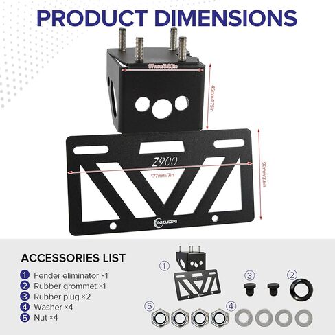 2025 Z900 Fender Eliminator 2025 Z900 Tail Tidy Z900SE License Plate Bracket Fit With OEM & Aftermarket Turn Signals For OEM License Plate Bracket Light in Kuwait