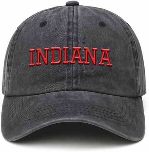 Soft Baseball Cap Embroidered Indiana in Flag Map Ind. Hoosier Crossroads of America Cotton in Saudi Arabia