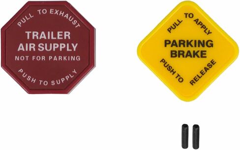 248433 290655 Yellow Semi Truck Parking Brake Knobs and Red Tractor Trailer Air Brake Knob Set 3/8" Replacement for Bendix in Kuwait