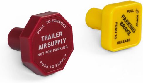 248433 290655 Yellow Semi Truck Parking Brake Knobs and Red Tractor Trailer Air Brake Knob Set 3/8" Replacement for Bendix in Kuwait