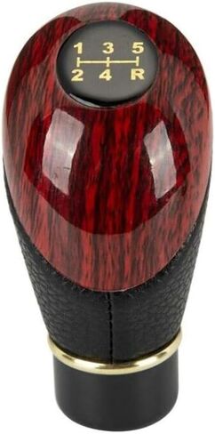 5 Speed Black Shift Knob Gear Stick Shifter Leather Compatible with Ford Ranger 1988 1989 1990 1991 1992 1993 1994 1995 1996 1997 1998 1999-2011 (Black and Peach Wood Color) in Kuwait