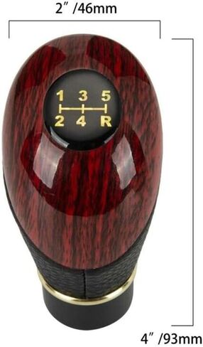 5 Speed Black Shift Knob Gear Stick Shifter Leather Compatible with Ford Ranger 1988 1989 1990 1991 1992 1993 1994 1995 1996 1997 1998 1999-2011 (Black and Peach Wood Color) in Kuwait