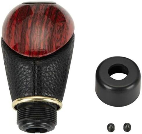5 Speed Black Shift Knob Gear Stick Shifter Leather Compatible with Ford Ranger 1988 1989 1990 1991 1992 1993 1994 1995 1996 1997 1998 1999-2011 (Black and Peach Wood Color) in Kuwait