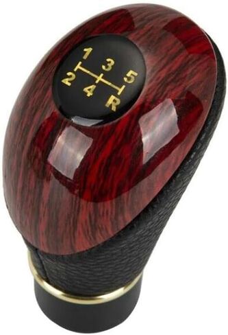 5 Speed Black Shift Knob Gear Stick Shifter Leather Compatible with Ford Ranger 1988 1989 1990 1991 1992 1993 1994 1995 1996 1997 1998 1999-2011 (Black and Peach Wood Color) in Kuwait