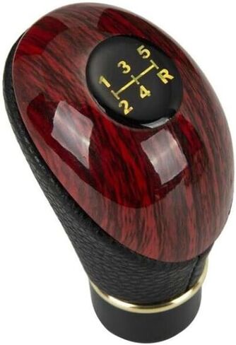 5 Speed Black Shift Knob Gear Stick Shifter Leather Compatible with Ford Ranger 1988 1989 1990 1991 1992 1993 1994 1995 1996 1997 1998 1999-2011 (Black and Peach Wood Color) in Kuwait