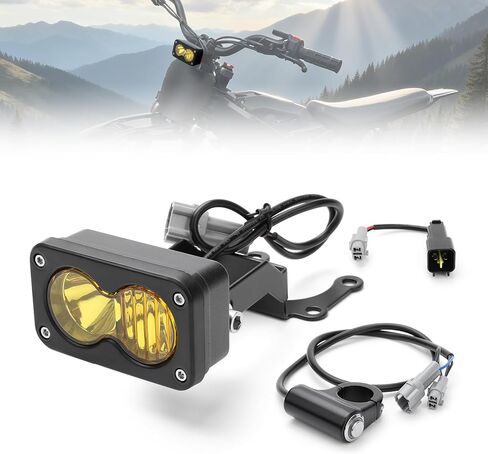 LKV Dirt Bike LED Headlight Kit for Surron Sur-Ron Segway X260 and Talaria Sting R MX4, Plug and Play Motorcycle Headlamp with On/Off Switch, Bracket and Wiring (White Light) in Saudi Arabia