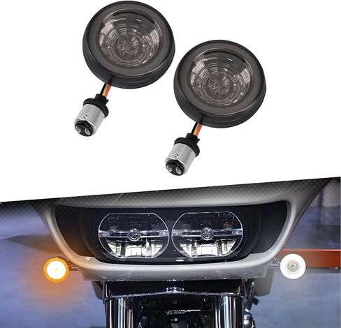 مصابيح إشارات الانعطاف LED للدراجة النارية الأمامية 1157 أضواء رصاصة مناسبة لدراجة Harley Softail Dyna Sportster Touring CVO Electra Glide Classic Street Glide Road Glide in Kuwait