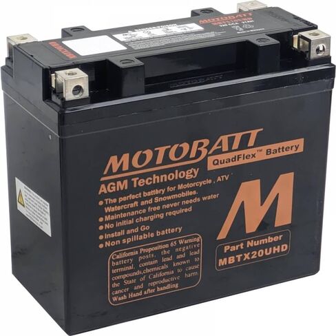 Motobatt Motorcycle Battery MBTX20U/HD 12V 21Ah Replaces 12N16-3A in Saudi Arabia