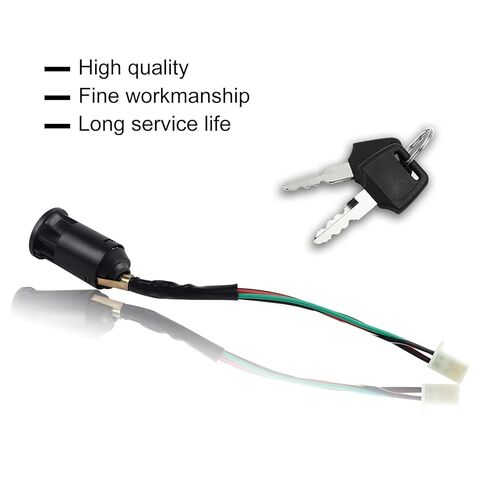 FLYPIG 4 Wires Ignition Switch Key 50 70 90 110 125 150 200 250CC ATV Dirt Pit Bike Taotao BW50 DT50 FJR1300 FZ1 FZR400 YX600 Road Star TTR90 V Star 250 WR250 XT225 YZ80 1990-2014 for Yamaha Kawasaki in Kuwait