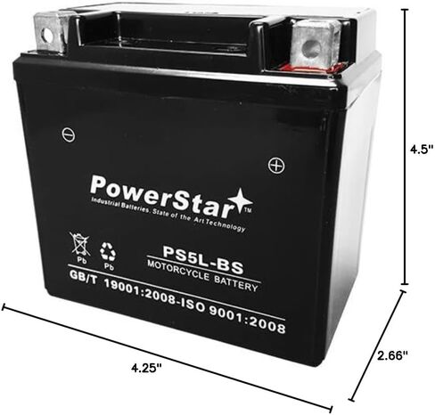 PowerStar YTX5L-BS, 5L-BS, GTX5L-BS Replacement Battery Sealed AGM Replacement for Honda, KTM, Kymco in Saudi Arabia