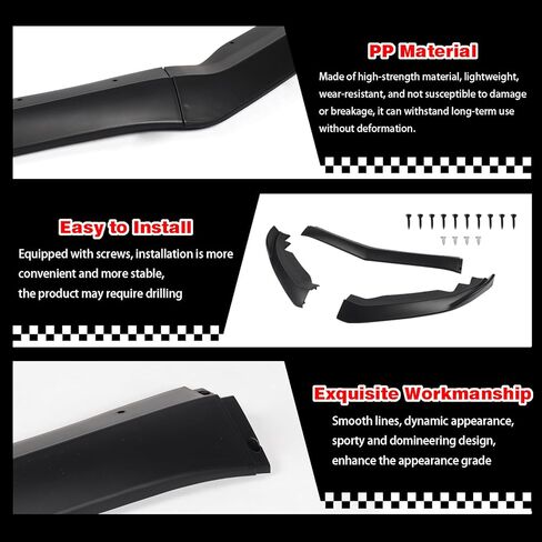 Front Bumper Lip Compatible with 23-25 for Toyota Corolla Sedan Hybrid SE/Hybrid XSE 20-25 for Toyota Corolla Hatchback SE/XSE Glossy Black Front Lip in Kuwait