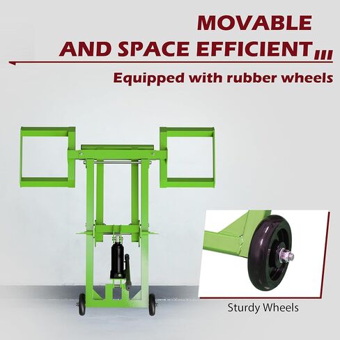 Lawn Mower Lift 500lbs with Saves Effort Hydraulic Handle &Safety Ratchet Belt, Zero Turn Mower Lift Foldable Design Easy Storage, Lawnmower Jack for Lawn Mowers and Garden Tractors (Green in Saudi Arabia