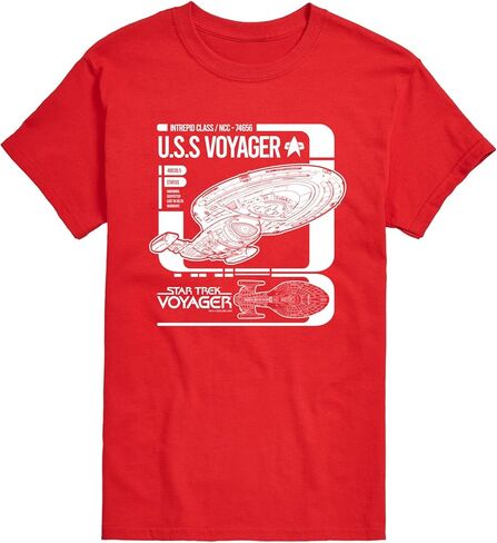 ستار تريك - Voyager Schematic - تي شيرت رجالي برسومات قصيرة الأكمام in Kuwait