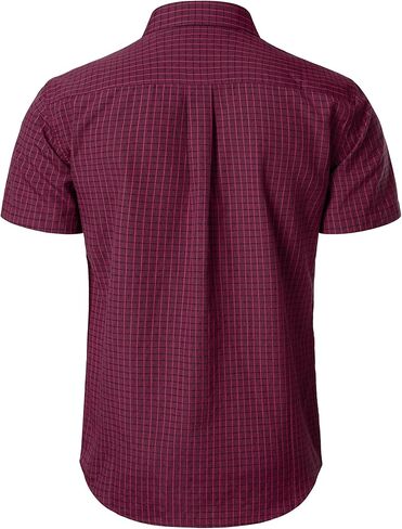 LucMatton Men's Plaid Short Sleeve Button Down Shirt Smart Casual Linen-Like Regular Fit Summer Tops in Saudi Arabia