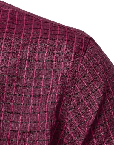 LucMatton Men's Plaid Short Sleeve Button Down Shirt Smart Casual Linen-Like Regular Fit Summer Tops in Saudi Arabia