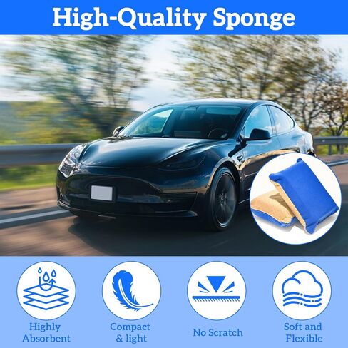 2 PCS Car Window Defogger Sponge, Absorbent Car Windshield Cleaner Inside Reusable Mirrors Window Glass Defogging Sponge for Auto Glass Fog and Steam Removal Non-Scratch Cleaning (Blue+Yellow) in Saudi Arabia