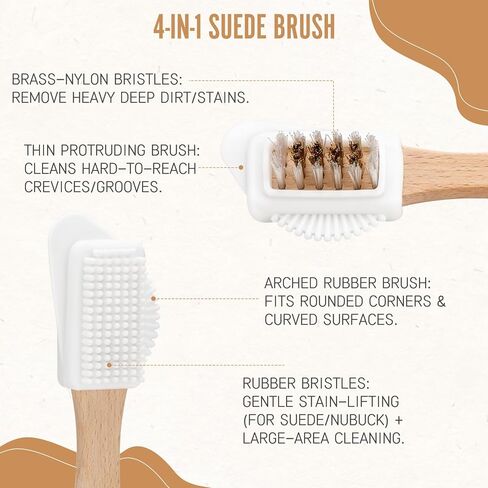 Suede and Nubuck Cleaner Kit, 5-in-1 Shoe Care Kit with Protector Spray | Effective Suede Stain Remover and Water Repellent for Sheepskin, Leather, Suede Boots, Sneakers and Footwear in Kuwait