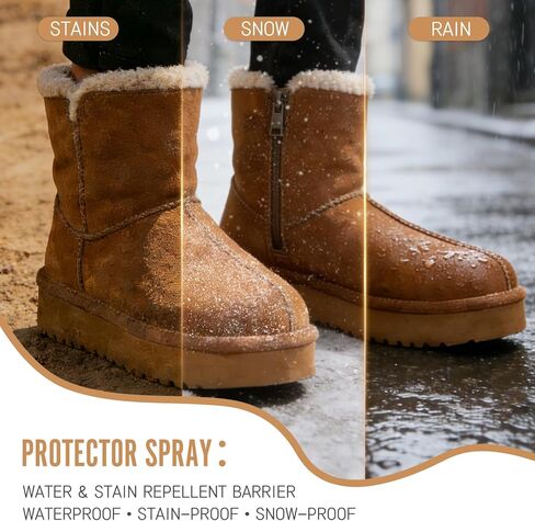 Suede and Nubuck Cleaner Kit, 5-in-1 Shoe Care Kit with Protector Spray | Effective Suede Stain Remover and Water Repellent for Sheepskin, Leather, Suede Boots, Sneakers and Footwear in Kuwait