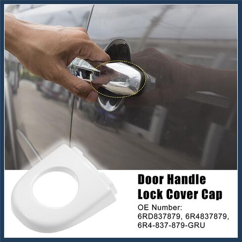 Front Left Exterior Door Handle Lock Cover Cap Fit for Volkswagen Jetta 2011-2018 - Pack of 1 White Stylish Design in Saudi Arabia