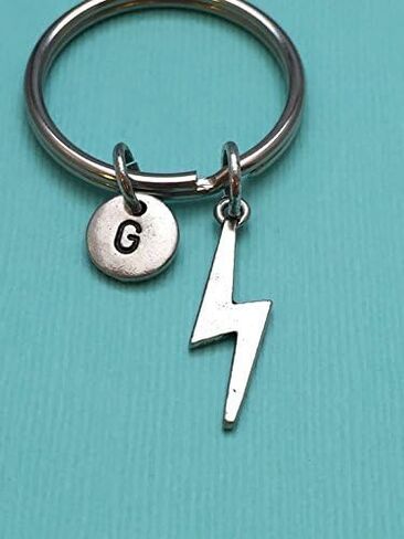 Lightning keychain, lightning bolt, personalized, initial, bolt in Kuwait
