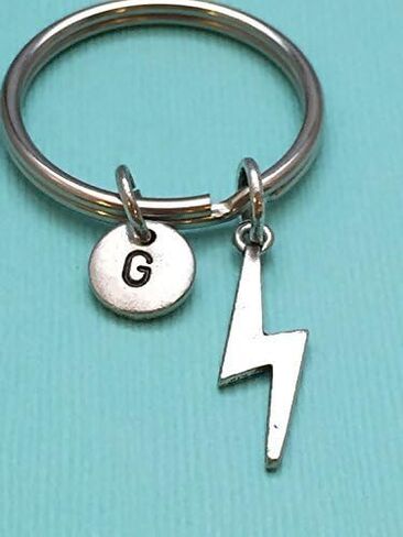 Lightning keychain, lightning bolt, personalized, initial, bolt in Kuwait