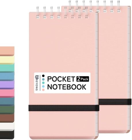 BEYONG دفتر يوميات صغير للجيب، مفكرة صغيرة حلزونية دفاتر ملاحظات للعمل ومدرسة التمريض (وردي، 3x5) in Kuwait