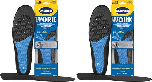 Dr. Scholl's Work All-Day Superior Comfort Insoles (with) Massaging Gel®, Men, 1 Pair, Trim to Fit (Pack of 2) in Kuwait