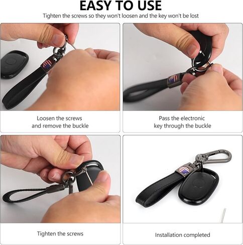 Leather Motorcycle & Car Keychain with Zinc Alloy Rings & Anti Lost D-Ring Kits for Men & Women Accessories in Saudi Arabia