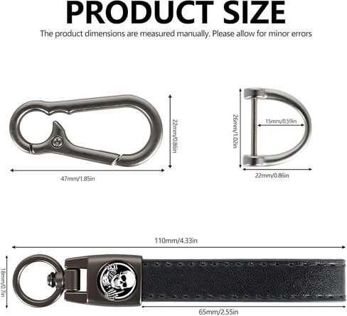 Leather Motorcycle & Car Keychain with Zinc Alloy Rings & Anti Lost D-Ring Kits for Men & Women Accessories in Saudi Arabia