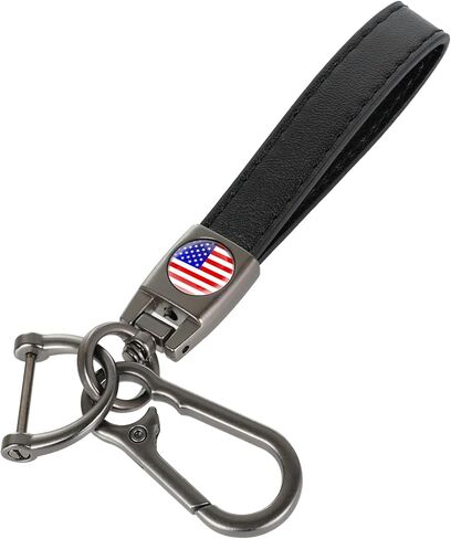 Leather Motorcycle & Car Keychain with Zinc Alloy Rings & Anti Lost D-Ring Kits for Men & Women Accessories in Saudi Arabia