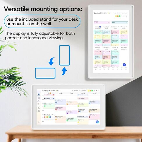 تقويم رقمي، تقويم إلكتروني لمخطط الحائط مقاس 15.6 بوصة ومخطط المهام، شاشة تفاعلية ذكية تعمل باللمس لجداول الأسرة، رائعة لتنظيم روتينك، يمكن تركيبها على الحائط والمكتب باللون الأبيض in Kuwait