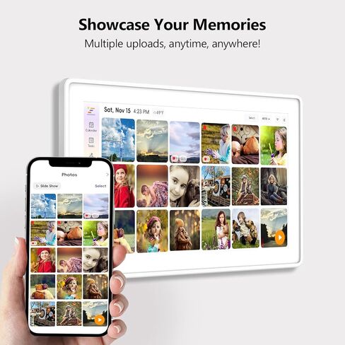 تقويم رقمي، تقويم إلكتروني لمخطط الحائط مقاس 15.6 بوصة ومخطط المهام، شاشة تفاعلية ذكية تعمل باللمس لجداول الأسرة، رائعة لتنظيم روتينك، يمكن تركيبها على الحائط والمكتب باللون الأبيض in Kuwait