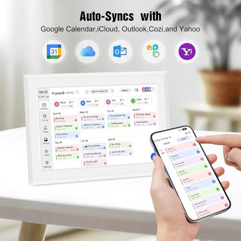 10.1" Digital Calendar and Digital Picture Frame Smart Family Planner Chore Charts with Task Rewards Meal Planning Interactive Display for Family Schedules 32GB 1280x800P IPS Touchscreen Desk Calendar in Saudi Arabia