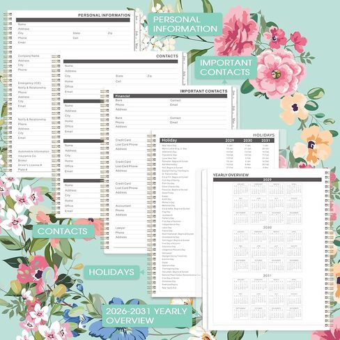 2026-2031 Monthly Planner/Calendar - 5 Year Planner 2026-2031 from JUL. 2026 - JUN. 2031, 9" x 11", Monthly Tabs, Note Pages, Twin-Wire Binding, Transparent Waterproof PP Cover in Kuwait