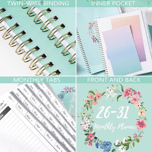 2026-2031 Monthly Planner/Calendar - 5 Year Planner 2026-2031 from JUL. 2026 - JUN. 2031, 9" x 11", Monthly Tabs, Note Pages, Twin-Wire Binding, Transparent Waterproof PP Cover in Kuwait