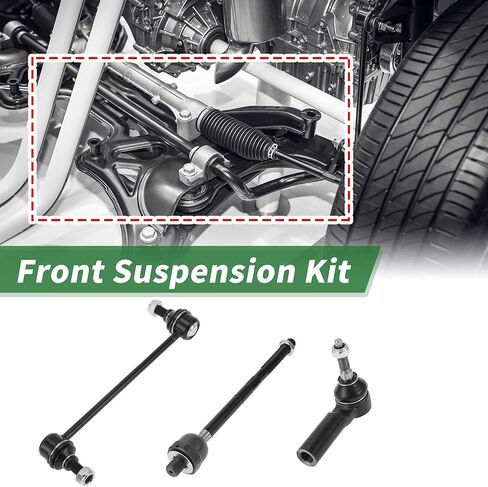 X AUTOHAUX 6pcs Front Suspension Kit Inner Outer Tie Rod End Front Sway Bar Link for Ford for Mustang 2015-2019 No.ES801352/EV801343/K750798 in Saudi Arabia
