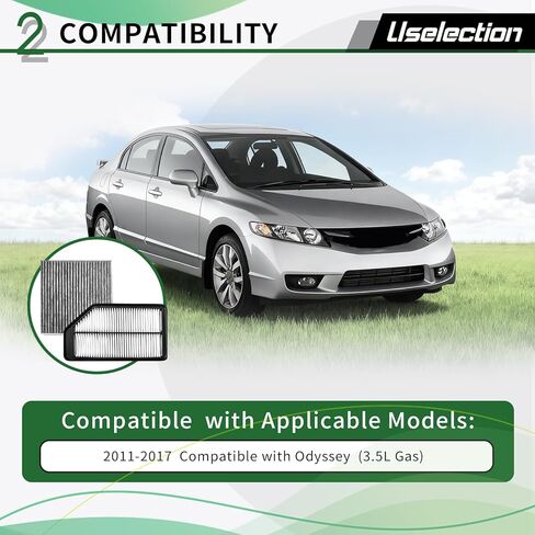 Engine & Cabin Air Filter with Activated Set for Odyssey (2011-2017 3.5L Gas) Replaces 17220-RV0-A00, 80292-SDA-A01, CA11042, SA11042 in Kuwait