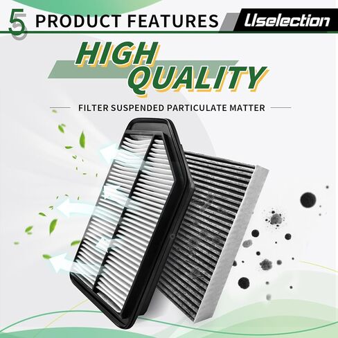 Engine & Cabin Air Filter with Activated Set for Odyssey (2011-2017 3.5L Gas) Replaces 17220-RV0-A00, 80292-SDA-A01, CA11042, SA11042 in Kuwait