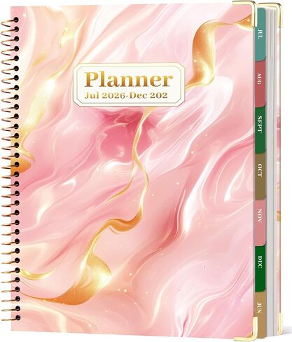 CAGIE Planner 2026-2027, 18 Month Weekly and Monthly Planner, Marble Design Calendar with Tabs, Jul 2026–Dec 2027, Large 8.5" x 11" A4 Hardcover Spiral Agenda Planner for Home, Work, School and Teacher (Green） in Saudi Arabia