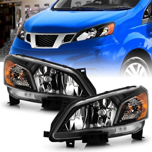 KEEKPO - For 2013-2021 Nissan NV200 Black Housing Factory Style Headlights Headlamps Assembly Set Replacement Left+Right in Saudi Arabia