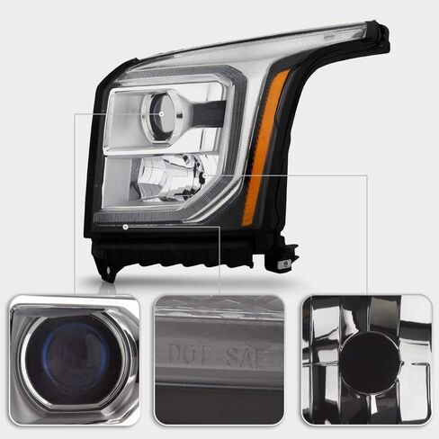 ACANII - For [Halogen Model] 2015-20120 GMC Yukon XL SLT|SLE OE Style LED DRL Projector Headlights Headlamps Left+Right in Saudi Arabia