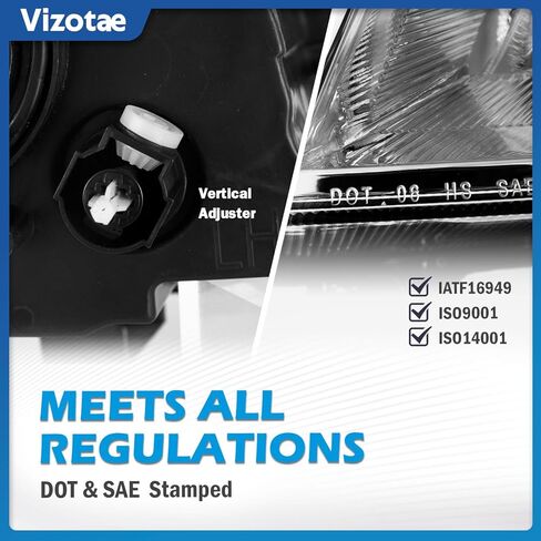 Headlights Assembly for 2007-2009 Nissan Sentra 4-Door Halogen Headlamp Replacement, High/Low Beam W/Bulbs, Driver & Passenger Side in Kuwait