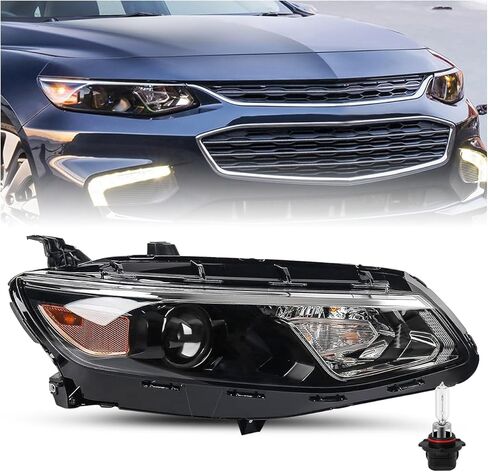 SOCKIR Projector OEM Style Headlight Assembly Fit for 2016 2017 2018 Chevy Malibu Headlamp Factory Repalcement Left Driver Side w/Bulbs in Kuwait
